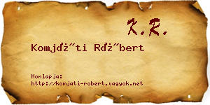 Komjáti Róbert névjegykártya