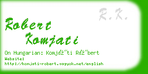 robert komjati business card